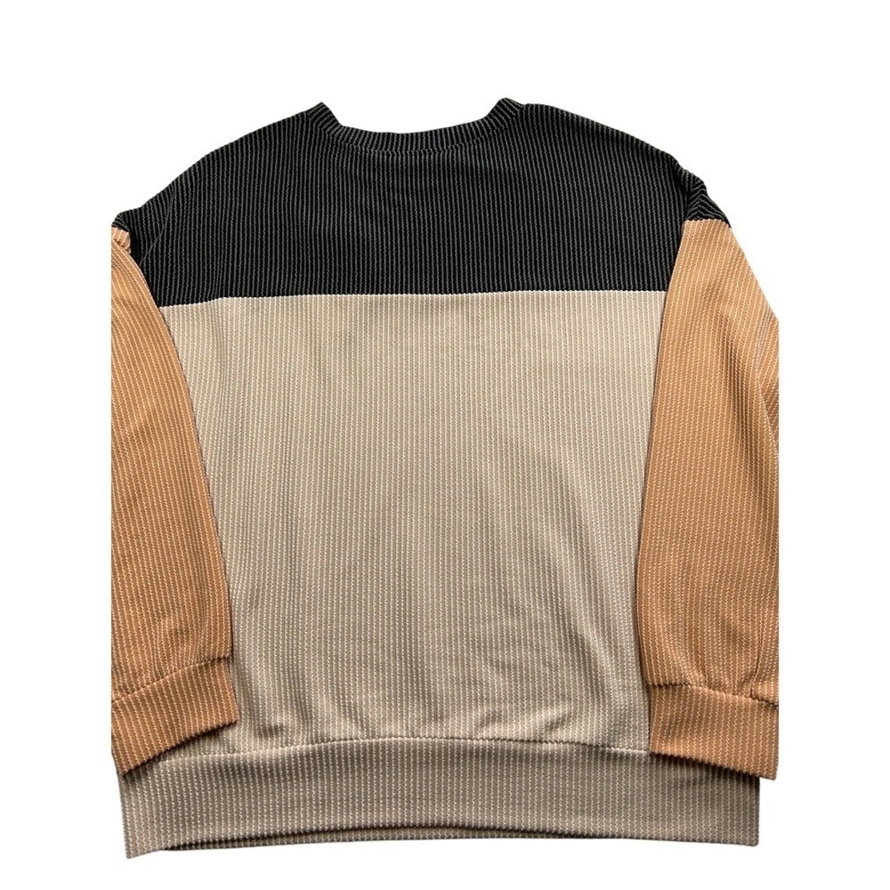 Dokotoo Wms Sweater XL Multicolor Color Block Waffle Knit Crewneck Casual Boho